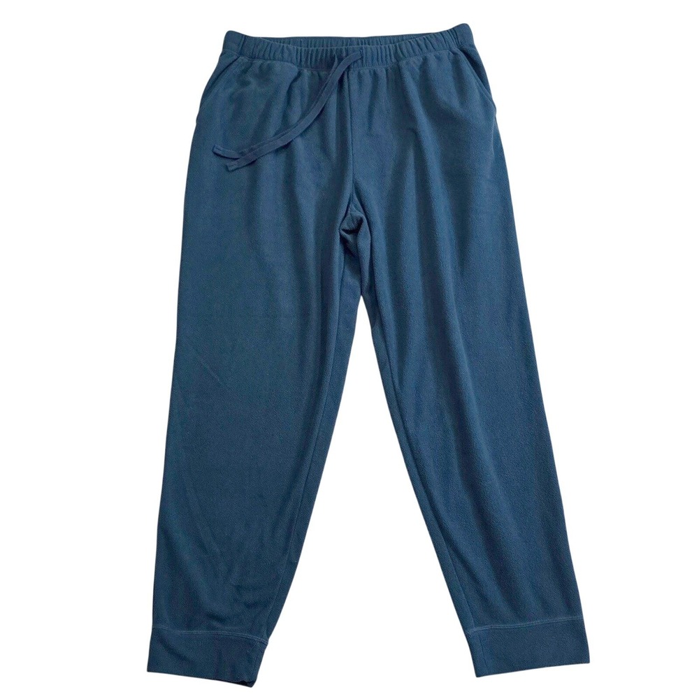 Mens Size XL Teal Green Fleece Pajama Lounge Pants Jogger Pockets Drawstring